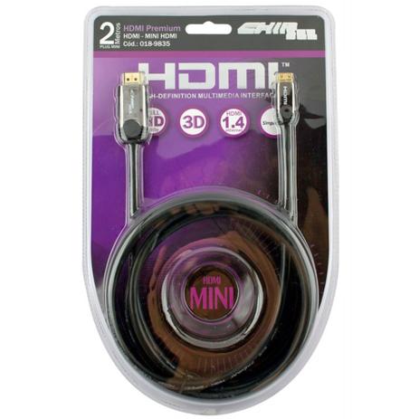 Menor preço em Cabo Premium Hdmi x Mini Hdmi 2 metros 1.4 4K Ultra HD 3D Pix Chip Sce 018-9835