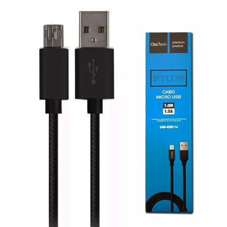 Cabo premium micro usb click tech 1 metro Menor preço em Cabo premium micro usb click tech 1 metro