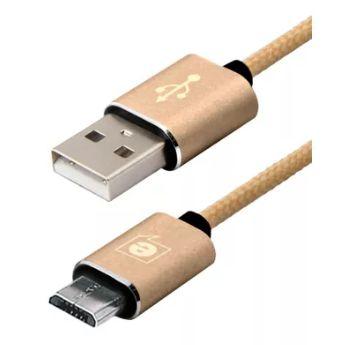 Cabo Premium Micro usb de 20 cm de Nylon trançado Reforçado Dourado - Easy Mobile Menor preço em Cabo Premium Micro usb de 20 cm de Nylon trançado Reforçado Dourado - Easy Mobile