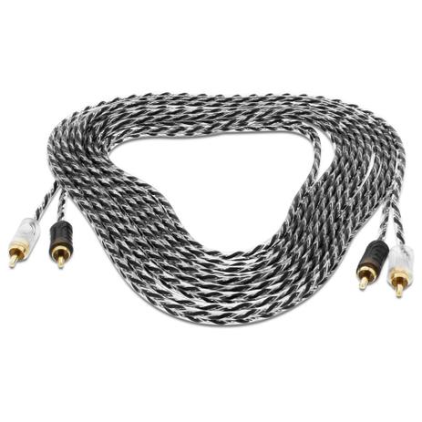Cabo RCA 5m Taramps Plus - Blindado - Cobre OFHC - Ouro Menor preço em Cabo RCA 5m Taramps Plus - Blindado - Cobre OFHC - Ouro