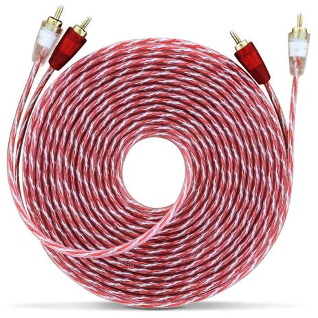 Cabo RCA Duplo Stetsom 5 Metros Bronze Silicone Cristal Plug Vermelho e Branco Menor preço em Cabo RCA Duplo Stetsom 5 Metros Bronze Silicone Cristal Plug Vermelho e Branco