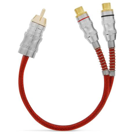 Cabo RCA Y 2 Fêmeas 1 Macho 5mm 30cm Vermelho Banhado a Ouro - Tech one Menor preço em Cabo RCA Y 2 Fêmeas 1 Macho 5mm 30cm Vermelho Banhado a Ouro - Tech one