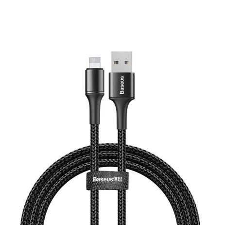 Cabo Reforçado Lightning Baseus Para Iphone Halo com LED 2.4A 2m Preto Menor preço em Cabo Reforçado Lightning Baseus Para Iphone Halo com LED 2.4A 2m Preto