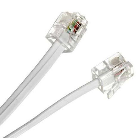 Cabo Telefone 2MT RJ11 Branco Storm Menor preço em Cabo Telefone 2MT RJ11 Branco Storm