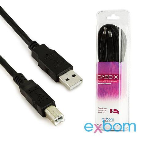 Cabo Usb 2.0 AM/BM Impressora e Scanner - Exbom Menor preço em Cabo Usb 2.0 AM/BM Impressora e Scanner - Exbom