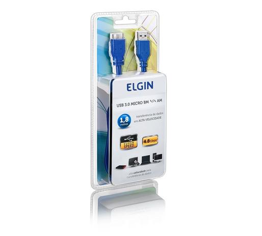 Cabo USB 3.0 AM / BM Micro 1,8 metros Elgin Menor preço em Cabo USB 3.0 AM / BM Micro 1,8 metros Elgin
