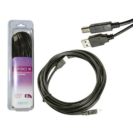 Cabo USB 5 metros para Impressora AM+AF 2.0 com Filtro contra interferências Exbom CBX-U2AMBM50 Menor preço em Cabo USB 5 metros para Impressora AM+AF 2.0 com Filtro contra interferências Exbom CBX-U2AMBM50