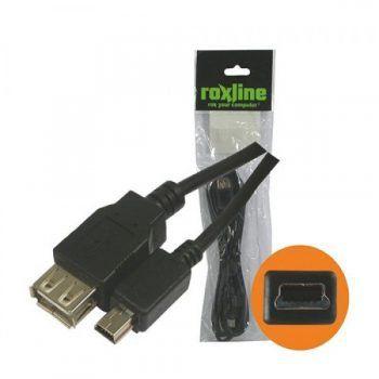 Cabo USB-A Fêmea x Mini USB 5 Pinos - 20CM - Roxline Menor preço em Cabo USB-A Fêmea x Mini USB 5 Pinos - 20CM - Roxline