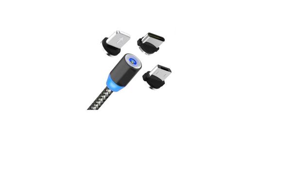 Cabo USB Carregador Magnético Usb 3 Em 1 Led V8, Tipo C e Light - x-cable Menor preço em Cabo USB Carregador Magnético Usb 3 Em 1 Led V8, Tipo C e Light - x-cable