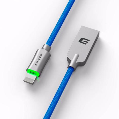Cabo USB Lighting Essex Powerglide 1,2m Fast Charger 2.4A Azul Menor preço em Cabo USB Lighting Essex Powerglide 1,2m Fast Charger 2.4A Azul