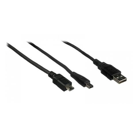 Cabo USB para 2 dispositivos: micro USB e mini USB - VIVITAR Menor preço em Cabo USB para 2 dispositivos: micro USB e mini USB - VIVITAR