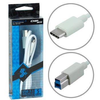 Cabo usb tipo c + b p/ impressoras e scanners 2 metros 5+ 018-7475 Menor preço em Cabo usb tipo c + b p/ impressoras e scanners 2 metros 5+ 018-7475