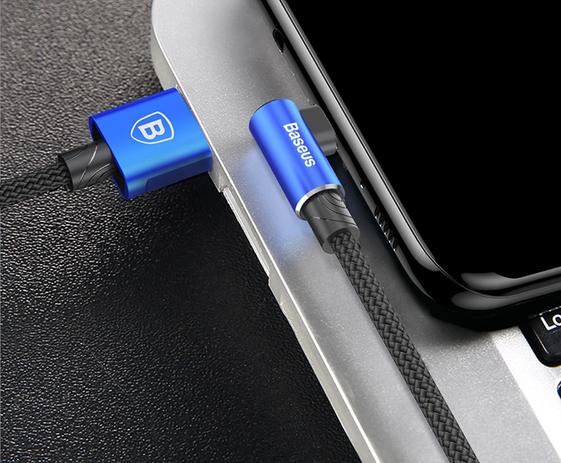 Cabo Usb Tipo C Em L 2metros, Original Baseus Mvp Cable Jogo Cor: AZUL Menor preço em Cabo Usb Tipo C Em L 2metros, Original Baseus Mvp Cable Jogo Cor: AZUL