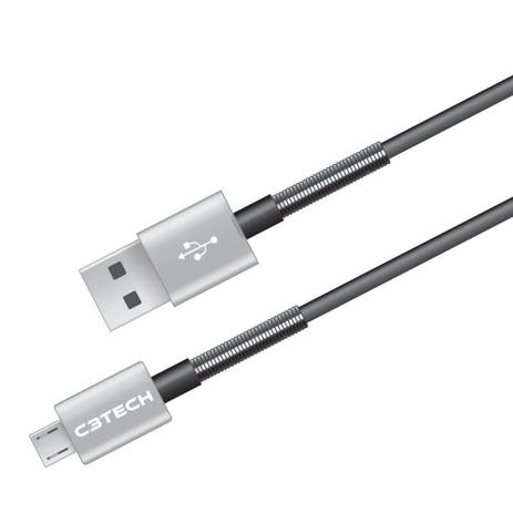 Cabo USB X Micro USB 1,5 Metros Cinza/Prata CB-1000GY C3TECH Menor preço em Cabo USB X Micro USB 1,5 Metros Cinza/Prata CB-1000GY C3TECH