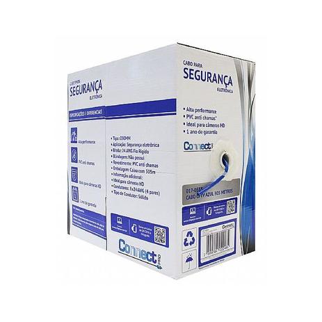 Cabo UTP para CFTV 305M 4 Pares Azul Connect Pro 017-0555 Menor preço em Cabo UTP para CFTV 305M 4 Pares Azul Connect Pro 017-0555