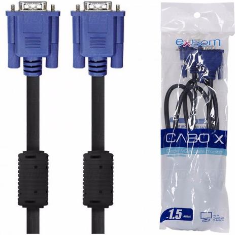 Cabo VGA 1.5 Metros Exbom Menor preço em Cabo VGA 1.5 Metros Exbom