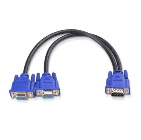 Cabo VGA em Y para Monitor - 1 VGA (Macho) x 2 VGA (Fêmea) - Exbom Menor preço em Cabo VGA em Y para Monitor - 1 VGA (Macho) x 2 VGA (Fêmea) - Exbom