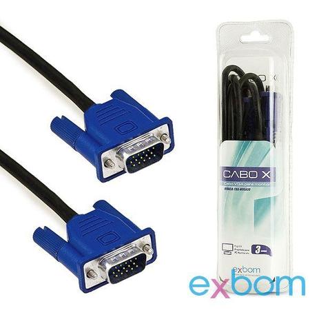 Cabo VGA Para Monitor 3 Metros Exbom Modelo CBX MVGA30 Menor preço em Cabo VGA Para Monitor 3 Metros Exbom Modelo CBX MVGA30