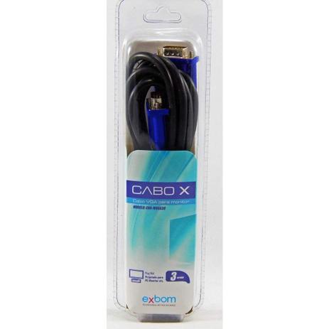 Cabo Vga para Monitor 3 mt com filtro Exbom Cbx- Mvga30 Menor preço em Cabo Vga para Monitor 3 mt com filtro Exbom Cbx- Mvga30