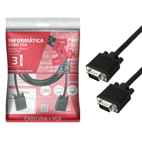 Cabo VGA + VGA com Filtro Preto 3,0m 018-9518 5+ Menor preço em Cabo VGA + VGA com Filtro Preto 3,0m 018-9518 5+