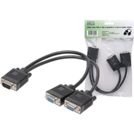 Cabo Vga Y Db15 Macho Para 2 Db15 Fêmea 30 Cm 8 3 161 - Mxt Menor preço em Cabo Vga Y Db15 Macho Para 2 Db15 Fêmea 30 Cm 8 3 161 - Mxt