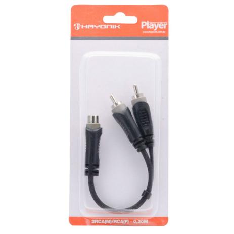 Cabo Y 1RCA Fêmea + 2RCA Macho Preta 55079 - HAYONIK Menor preço em Cabo Y 1RCA Fêmea + 2RCA Macho Preta 55079 - HAYONIK