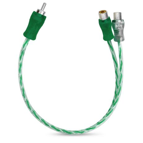 Cabo Y RCA Injetado Transparente 1 Macho 2 Fêmeas 4mm Verde Revestimento Borracha - Tech one Menor preço em Cabo Y RCA Injetado Transparente 1 Macho 2 Fêmeas 4mm Verde Revestimento Borracha - Tech one