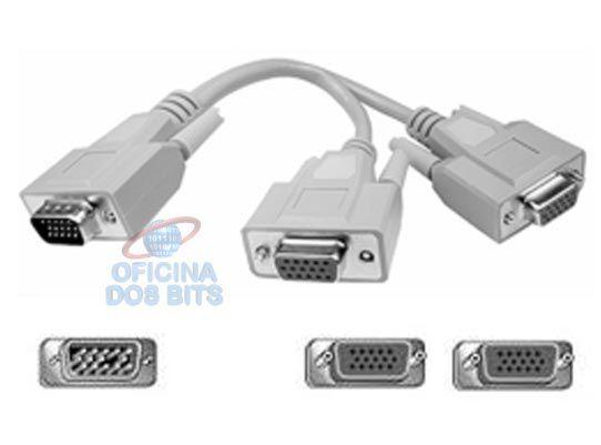 Cabo Y VGA - Liga 2 monitores / TV em 1 Saida VGA - Diversos Menor preço em Cabo Y VGA - Liga 2 monitores / TV em 1 Saida VGA - Diversos