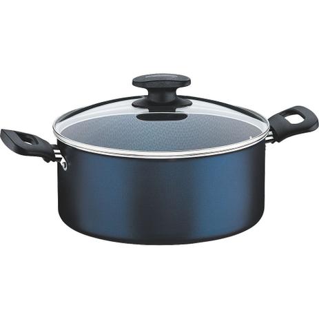 Caçarola 22cm Antiaderente com Tampa de Vidro Bergamo Tramontina Azul Menor preço em Caçarola 22cm Antiaderente com Tampa de Vidro Bergamo Tramontina Azul