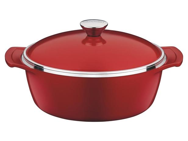 Cacarola 30cm 7 0l lyon vermelho aluminio com revestimento antiaderente e silicone tramontina Menor preço em Cacarola 30cm 7 0l lyon vermelho aluminio com revestimento antiaderente e silicone tramontina