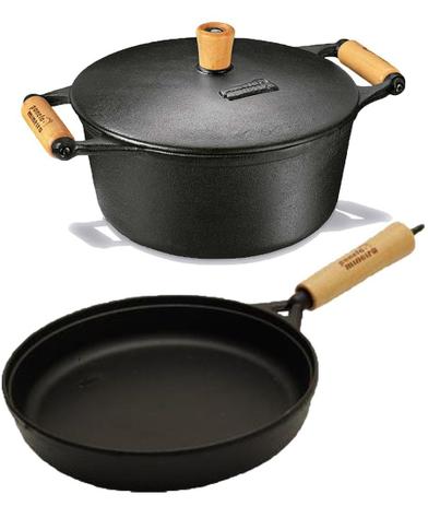 Caçarola 6 Litros+ Frigideira Cônica Sem Tampa Ferro Fundido - Panela mineira Menor preço em Caçarola 6 Litros+ Frigideira Cônica Sem Tampa Ferro Fundido - Panela mineira