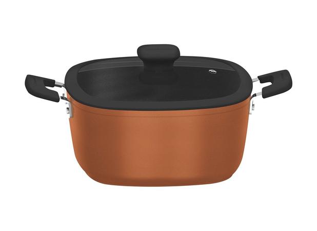 Caçarola Alumínio Antiaderente 5,0 L Com Tampa de Vidro Refinatta Cobre Tramontina - TRM 385 Menor preço em Caçarola Alumínio Antiaderente 5,0 L Com Tampa de Vidro Refinatta Cobre Tramontina - TRM 385