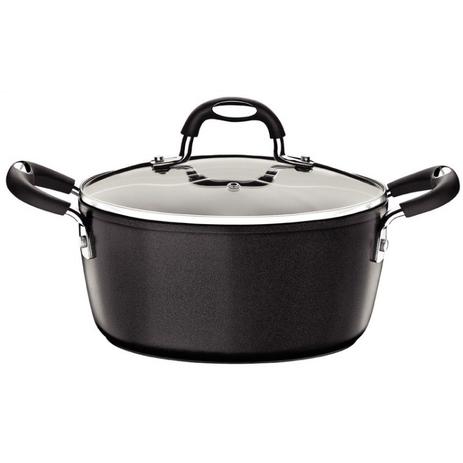 Caçarola Alumínio Antiaderente com Tampa de Vidro 6,5L Mônaco Tramontina Preto Menor preço em Caçarola Alumínio Antiaderente com Tampa de Vidro 6,5L Mônaco Tramontina Preto