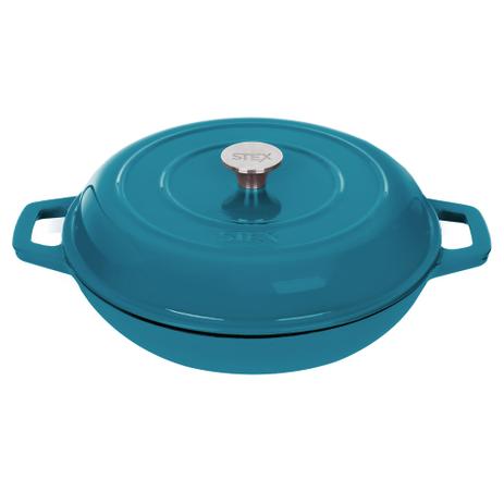 Caçarola Buffet De Ferro Fundido Esmaltado 30 cm - Stex Cookware - 3,2 litros - Aquamarine - Modelo 2019 Menor preço em Caçarola Buffet De Ferro Fundido Esmaltado 30 cm - Stex Cookware - 3,2 litros - Aquamarine - Modelo 2019