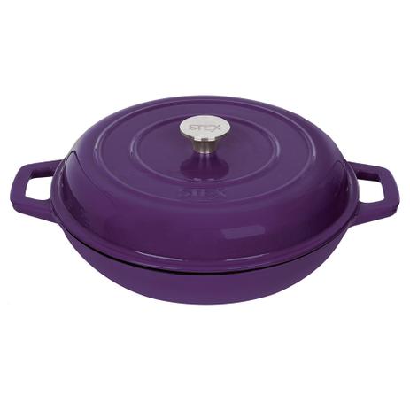 Caçarola Buffet De Ferro Fundido Esmaltado 30 cm - Stex Cookware - 3,2 litros - Roxa - Modelo 2019 Menor preço em Caçarola Buffet De Ferro Fundido Esmaltado 30 cm - Stex Cookware - 3,2 litros - Roxa - Modelo 2019