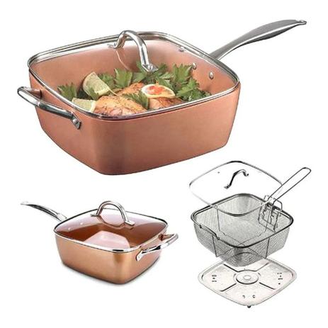 Caçarola Cerâmica Titânio Antiaderente Panela Frigideira MaxChef - Indução Excelente Menor preço em Caçarola Cerâmica Titânio Antiaderente Panela Frigideira MaxChef - Indução Excelente