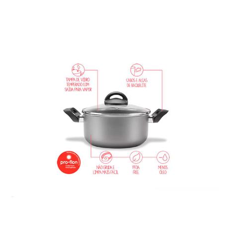 Caçarola com Tampa Chilli 4,5 L Prata - Brinox Menor preço em Caçarola com Tampa Chilli 4,5 L Prata - Brinox