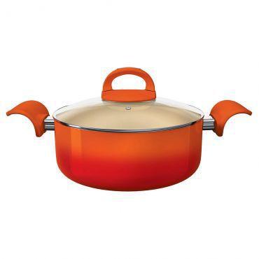 Caçarola De Alumínio Antiaderente Cerâmico Euro Laranja 22cm Menor preço em Caçarola De Alumínio Antiaderente Cerâmico Euro Laranja 22cm