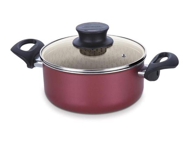 Caçarola de Alumínio com Revestimento Interno Antiaderente 26cm Paris Vermelho Mexicano - Tramontina Menor preço em Caçarola de Alumínio com Revestimento Interno Antiaderente 26cm Paris Vermelho Mexicano - Tramontina