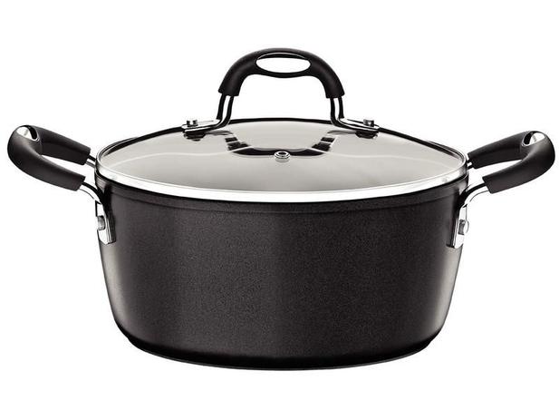 Caçarola de Alumínio com Revestimento Interno de Antiaderente 24cm Mônaco Preto - Tramontina Menor preço em Caçarola de Alumínio com Revestimento Interno de Antiaderente 24cm Mônaco Preto - Tramontina