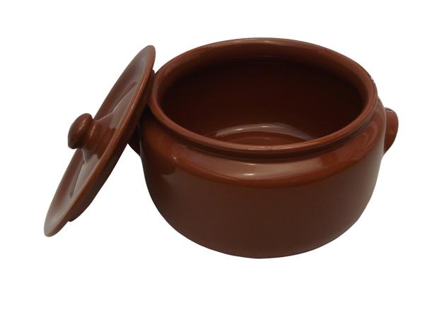 Caçarola de Barro com Asa e Tampa N.5 Casserole - Marrom Menor preço em Caçarola de Barro com Asa e Tampa N.5 Casserole - Marrom
