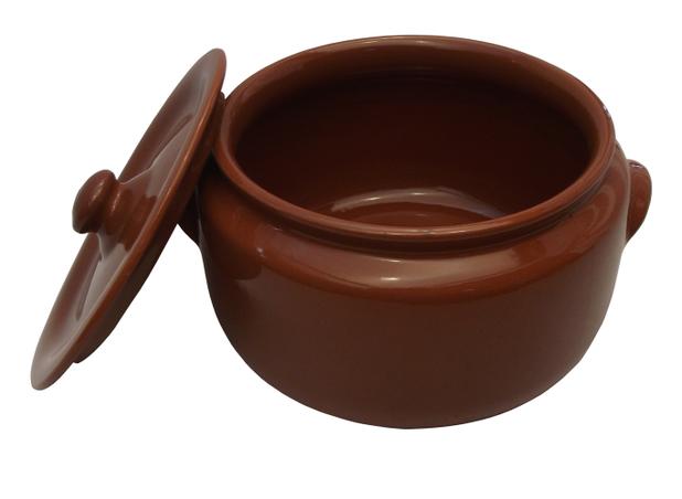 Caçarola de Barro com Asa e Tampa N.6 Casserole - Marrom Menor preço em Caçarola de Barro com Asa e Tampa N.6 Casserole - Marrom