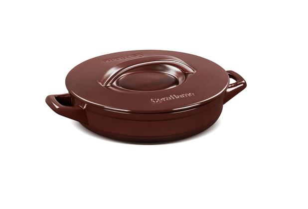 Cacarola de cerâmica ceraflame buffet duo+ 28cm 2500ml - chocolate Menor preço em Cacarola de cerâmica ceraflame buffet duo+ 28cm 2500ml - chocolate
