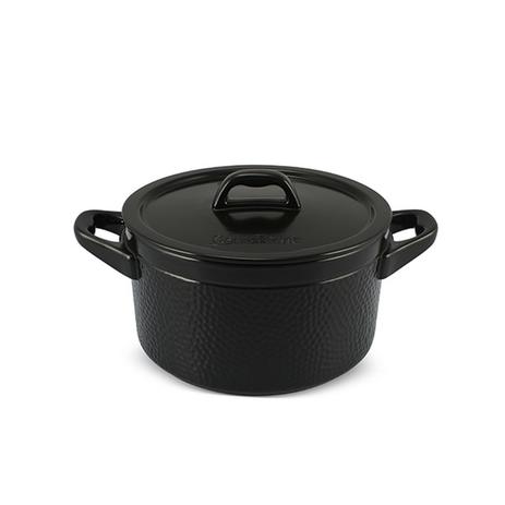Cacarola de cerâmica ceraflame martelada 22cm 3200ml - preto Menor preço em Cacarola de cerâmica ceraflame martelada 22cm 3200ml - preto