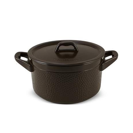 Cacarola de cerâmica ceraflame martelada 24cm 4300ml - chocolate Menor preço em Cacarola de cerâmica ceraflame martelada 24cm 4300ml - chocolate