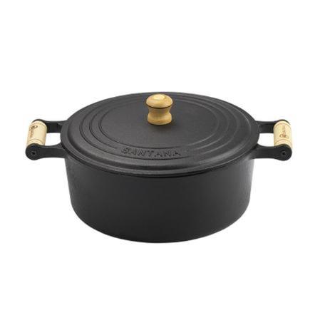 Caçarola de Ferro Alça De Madeira Tampa De Ferro Fundido 18cm Santana Menor preço em Caçarola de Ferro Alça De Madeira Tampa De Ferro Fundido 18cm Santana
