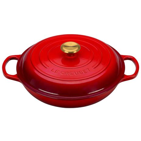 Caçarola de Ferro Buffet Le Creuset Golden Knob Vermelho 30CM - 24086 Menor preço em Caçarola de Ferro Buffet Le Creuset Golden Knob Vermelho 30CM - 24086