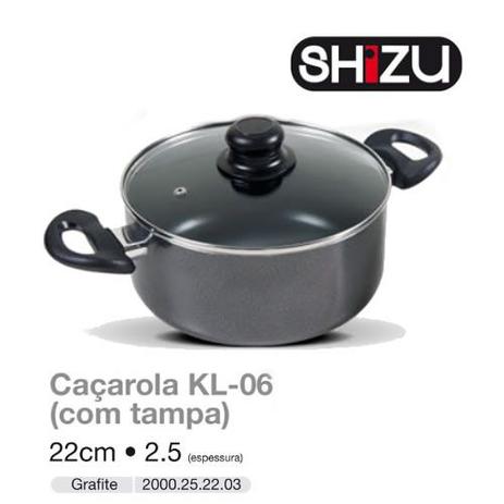 Caçarola Grafite antiaderente com tampa 22cm - 2,5mm Shizu Menor preço em Caçarola Grafite antiaderente com tampa 22cm - 2,5mm Shizu