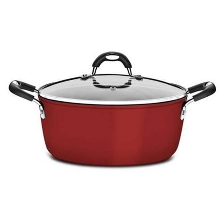 Caçarola Mônaco em Alumínio Antiaderente com Tampa de Vidro - 28 cm - 6,5 L - Vermelho - Tramontina Menor preço em Caçarola Mônaco em Alumínio Antiaderente com Tampa de Vidro - 28 cm - 6,5 L - Vermelho - Tramontina