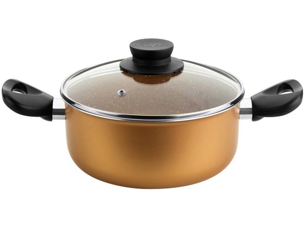 Caçarola Multiflon Antiaderente 2,7L 20cm - 1.4mm com Tampa Gold 30620 Menor preço em Caçarola Multiflon Antiaderente 2,7L 20cm - 1.4mm com Tampa Gold 30620
